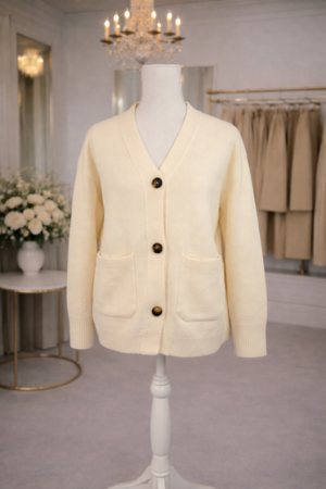 Cardigan Blanc – 3 Boutons