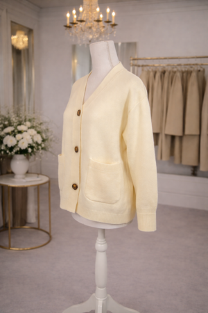 Cardigan Blanc – 3 Boutons