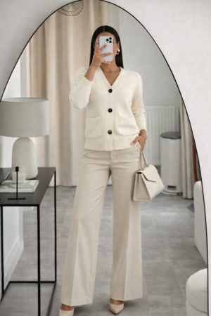 Cardigan Blanc – 3 Boutons