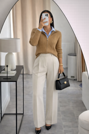 Gilet en Maille Torsadée